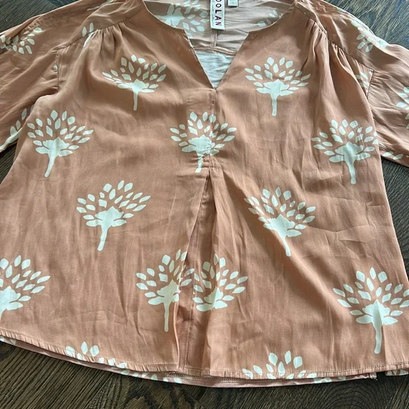 Anthropologie Women's Orange Floral Top - Picture 3 of 3